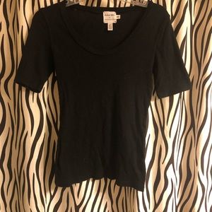 Black Anthropologie Short Sleeve Sweater